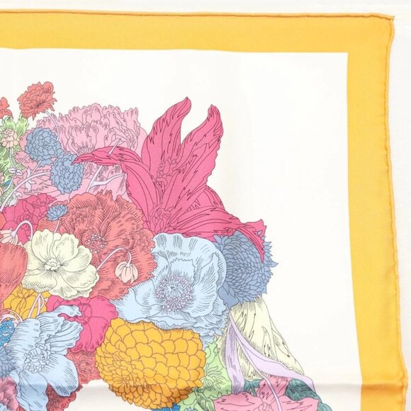 HERMES Carre 45 Scarf ""ROBE LEGERE"" Silk Orange Auth am8904 - Picture 3 of 8